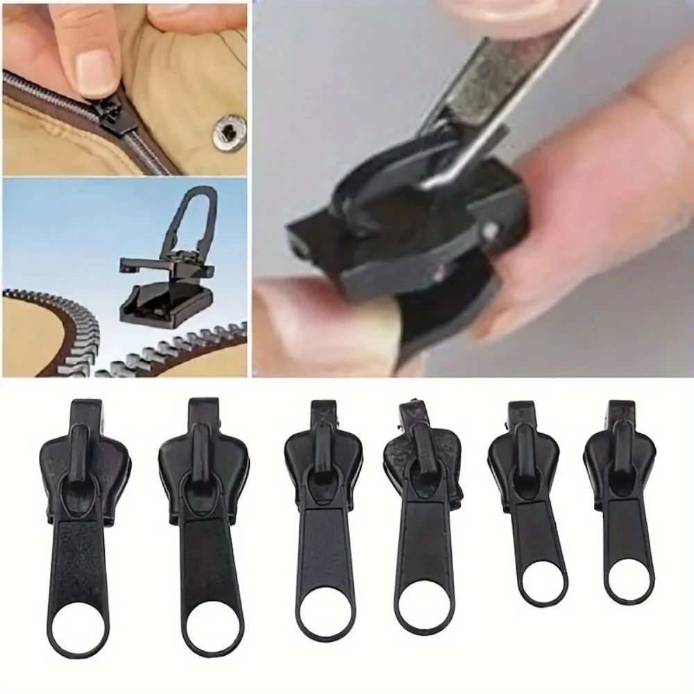 6Pcs Universal Instant Zipper Repair Kit – Multi-Size Replacement Zipper Fix Set