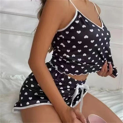 Womens Cute Printed Summer Pajama Set