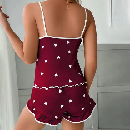 Womens Cute Printed Summer Pajama Set