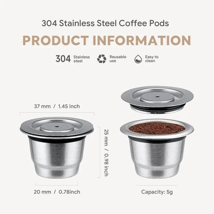 Reusable Nespresso Coffee Capsules – Stainless Steel Refillable Pods & Professional Eco-Friendly Coffeeware