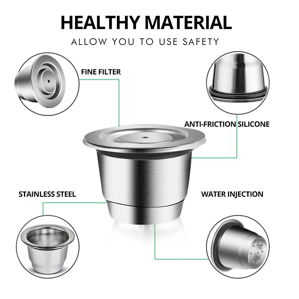 Reusable Nespresso Coffee Capsules – Stainless Steel Refillable Pods & Professional Eco-Friendly Coffeeware