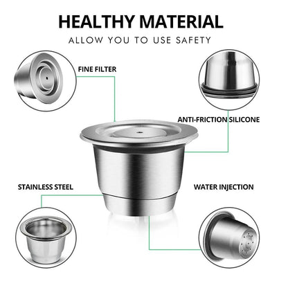 Reusable Nespresso Coffee Capsules – Stainless Steel Refillable Pods & Professional Eco-Friendly Coffeeware