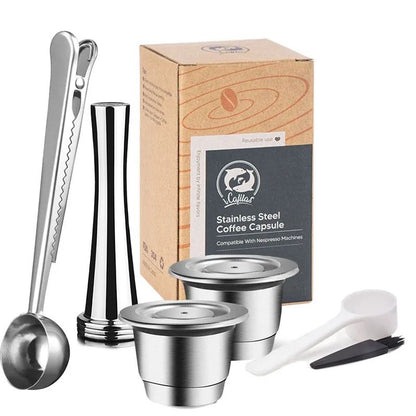 Reusable Nespresso Coffee Capsules – Stainless Steel Refillable Pods & Professional Eco-Friendly Coffeeware