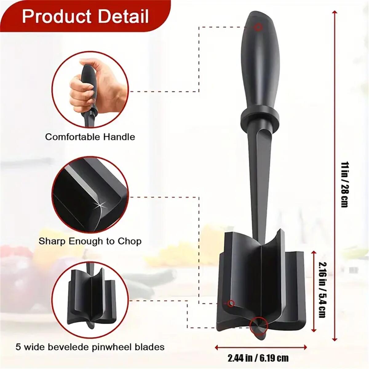Meat Chopper & Shredder – Heat-Resistant Hamburger Meat Smasher for Ground Beef & More