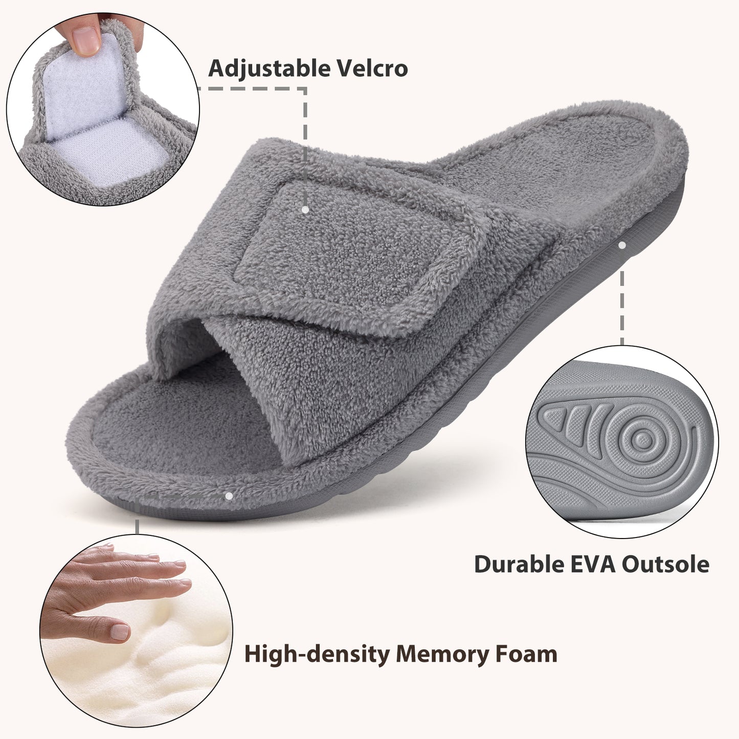 Orthopedic Slippers for Women, Arch Support Slippers for Plantar Fasciitis Relief, Cozy Home Slides