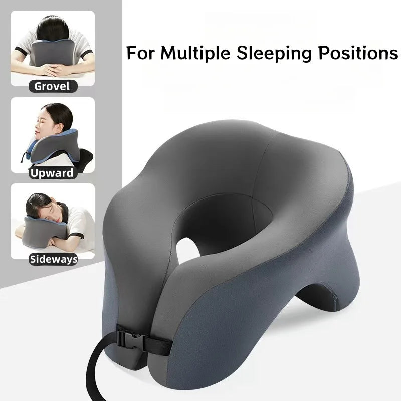 Ergonomic U-shaped Travel Pillow Memory Foam Airplane Neck Pillow for Office Nap