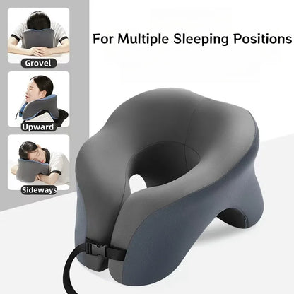 Ergonomic U-shaped Travel Pillow Memory Foam Airplane Neck Pillow for Office Nap