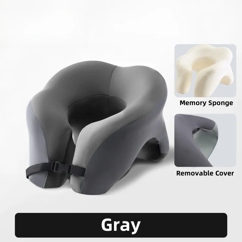 Ergonomic U-shaped Travel Pillow Memory Foam Airplane Neck Pillow for Office Nap