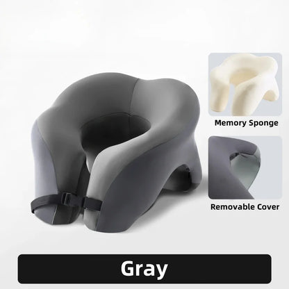 Ergonomic U-shaped Travel Pillow Memory Foam Airplane Neck Pillow for Office Nap