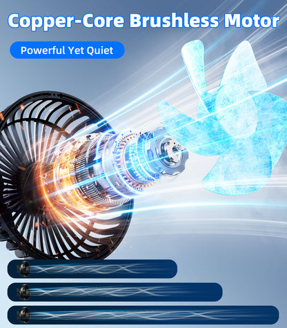 Magnetic USB Golf Cart Fan with 3-Speed Cooling & 360° Rotation for Outdoor Adventures
