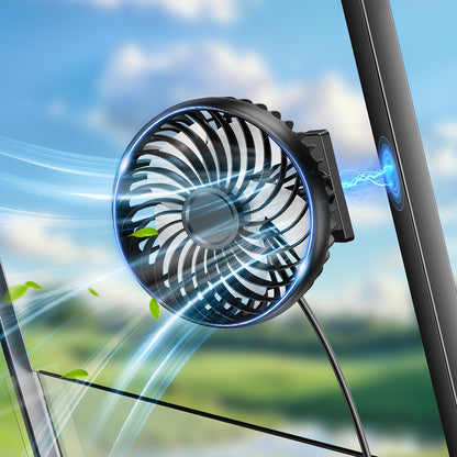 Magnetic USB Golf Cart Fan with 3-Speed Cooling & 360° Rotation for Outdoor Adventures