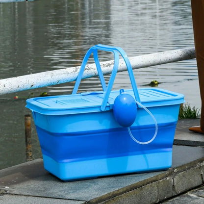 AquaFold Collapsible Fishing Bucket – Large Capacity Folding Water Basin for Car Wash & Outdoor Use