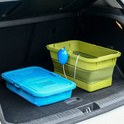 AquaFold Collapsible Fishing Bucket – Large Capacity Folding Water Basin for Car Wash & Outdoor Use