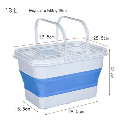 AquaFold Collapsible Fishing Bucket – Large Capacity Folding Water Basin for Car Wash & Outdoor Use