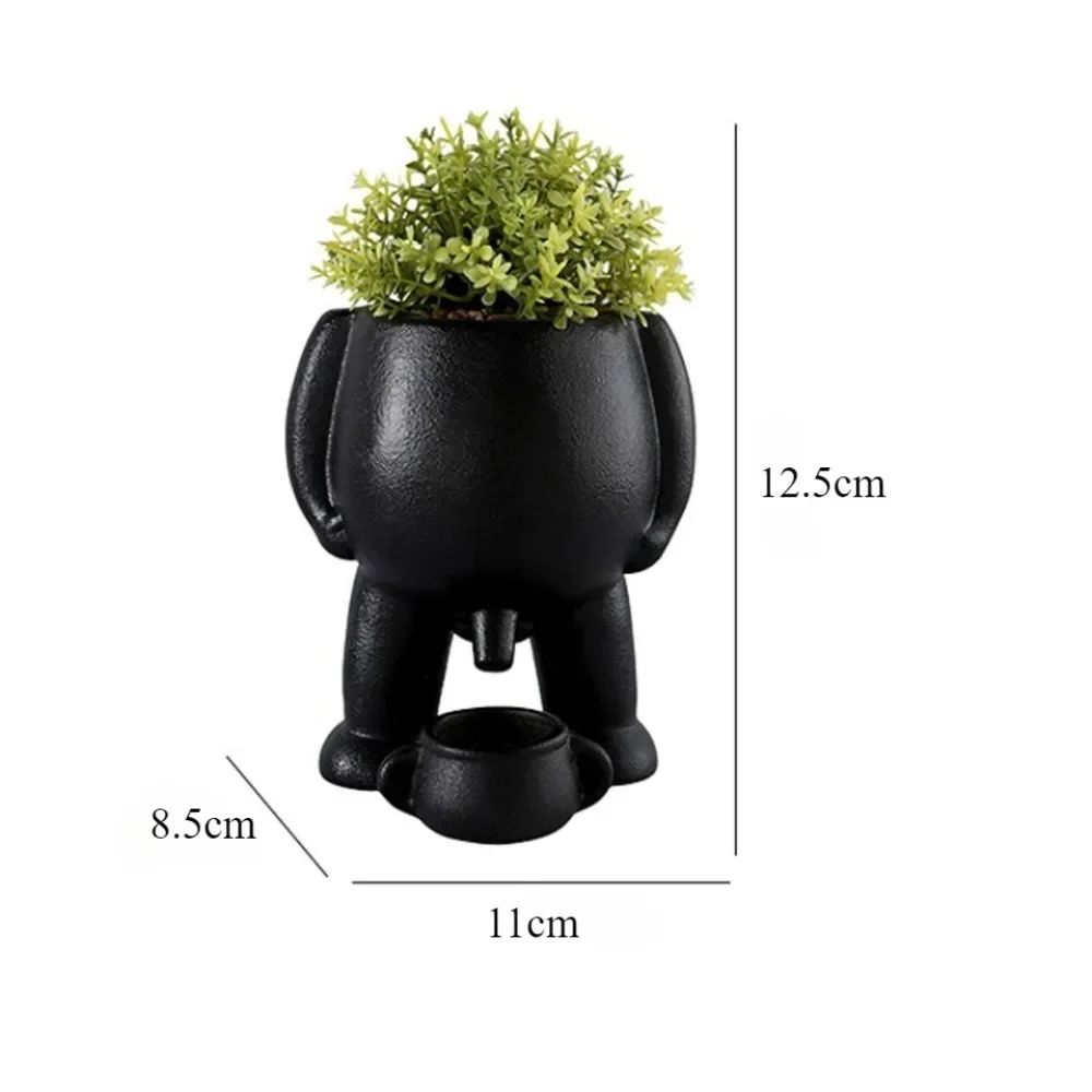 ArtMuse Ceramic Succulent Planter – Modern Light Luxury Human Face Decorative Flowerpot