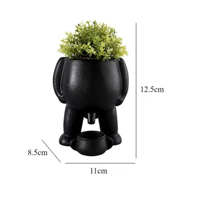 ArtMuse Ceramic Succulent Planter – Modern Light Luxury Human Face Decorative Flowerpot