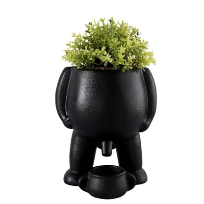 ArtMuse Ceramic Succulent Planter – Modern Light Luxury Human Face Decorative Flowerpot