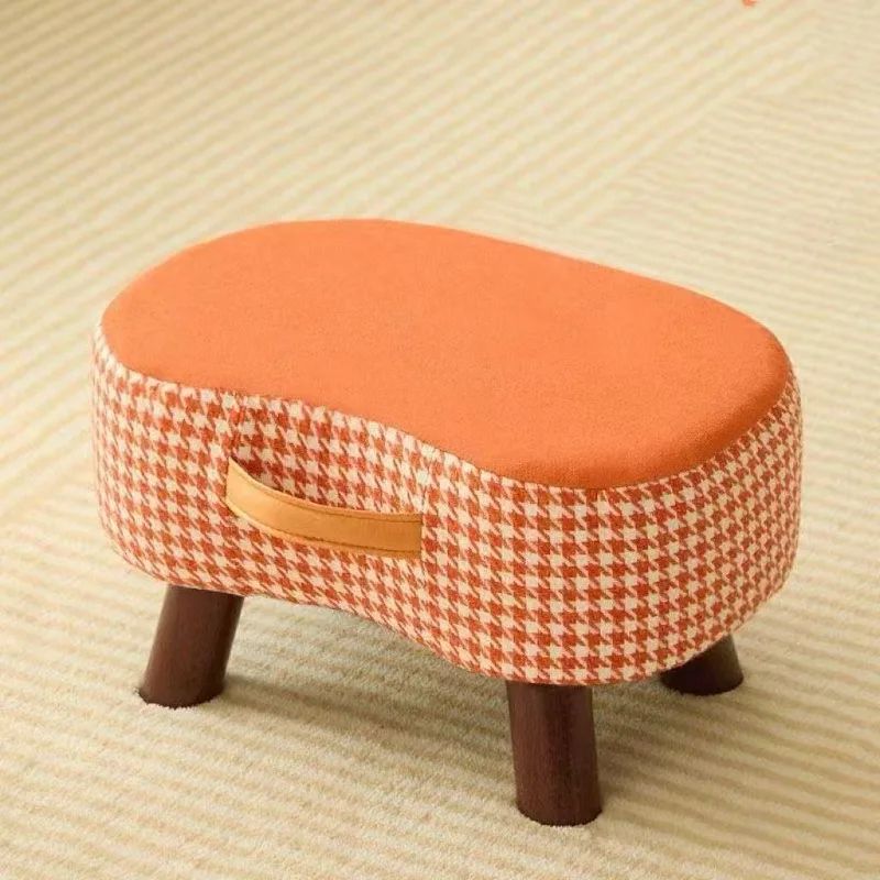 Minimalist Wooden Ottoman Stool – Cushioned Shoe Bench & Living Room Footrest