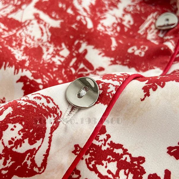 Women Floral Print Satin Pajama Set with Loose Top and Trousers