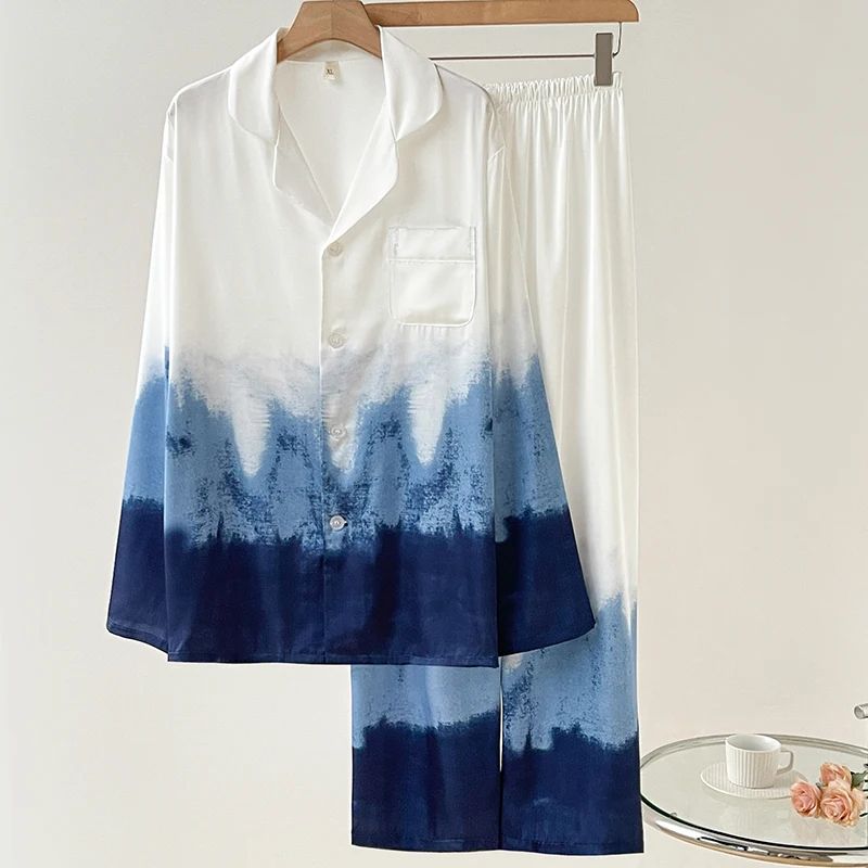 Women Floral Print Satin Pajama Set with Loose Top and Trousers