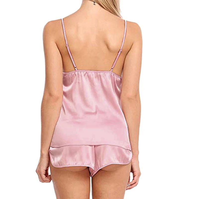 Women Sheer Lace Cami and Shorts Pajama Set