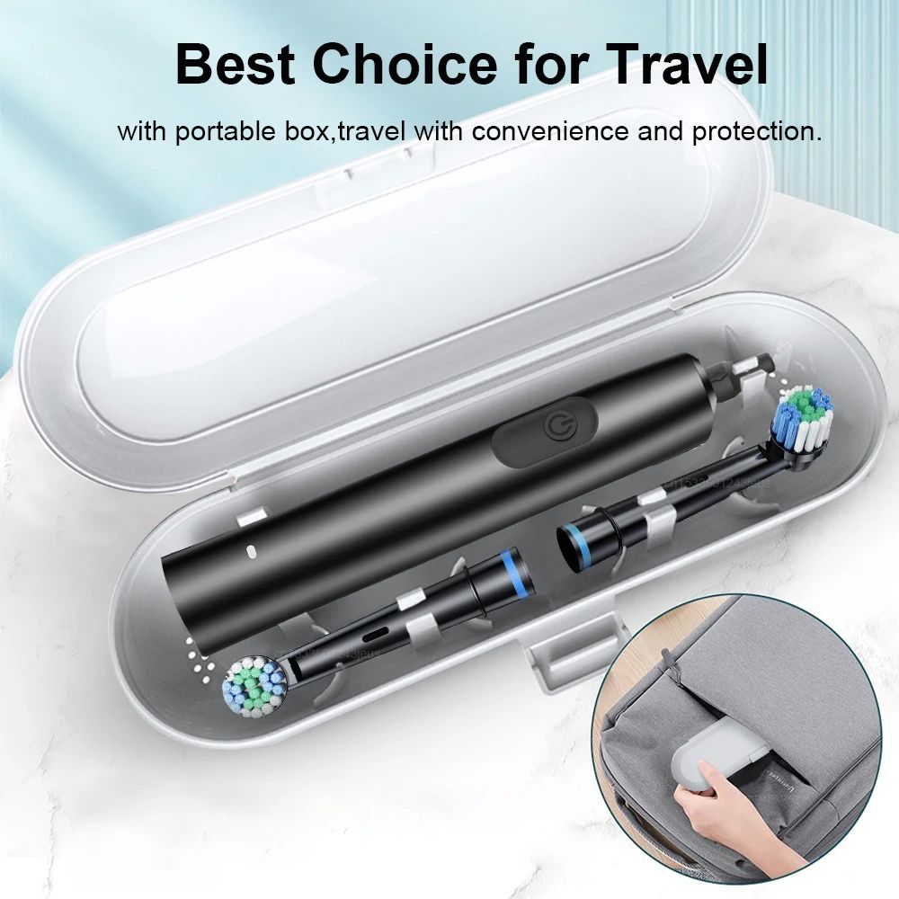 Rechargeable Rotary Electric Toothbrush for Adults – 8 Soft Brush Heads Included