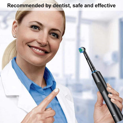 Rechargeable Rotary Electric Toothbrush for Adults – 8 Soft Brush Heads Included