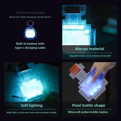 Bottle Night Light Rechargeable LED Night Light for Gaming Room Decor