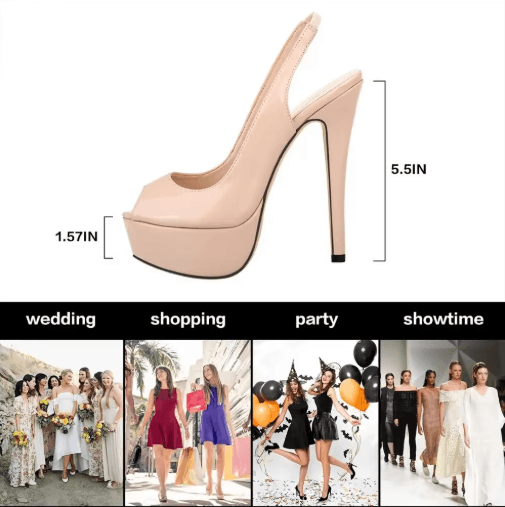 14CM Platform Gladiator High Heel Sandals – Sexy Open Toe Party & Wedding Shoes