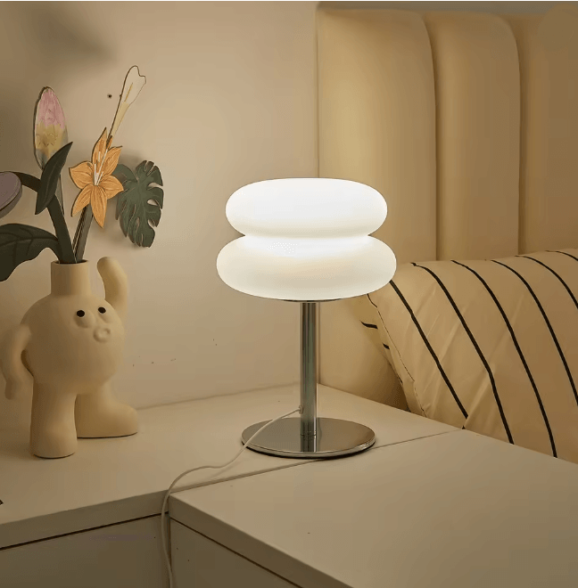 Creamy Style Bedside Table Lamp USB Plug Tri Color Dimming