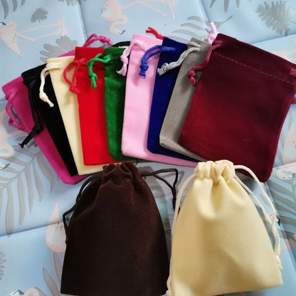 Drawstring Velvet Jewelry Bags – High-Performance Necklace Packaging & Luxury Gift Pouches (100pcs/lot)