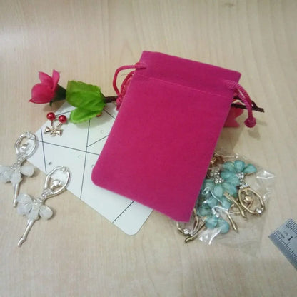 Drawstring Velvet Jewelry Bags – High-Performance Necklace Packaging & Luxury Gift Pouches (100pcs/lot)