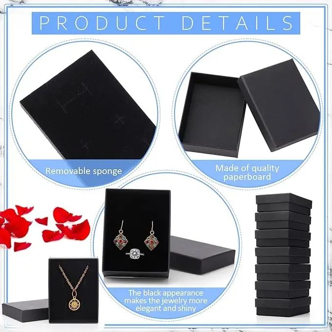 Square Jewelry Display Box – High-Performance Gift Organizer & Luxury Packaging for Rings, Earrings & Bracelets