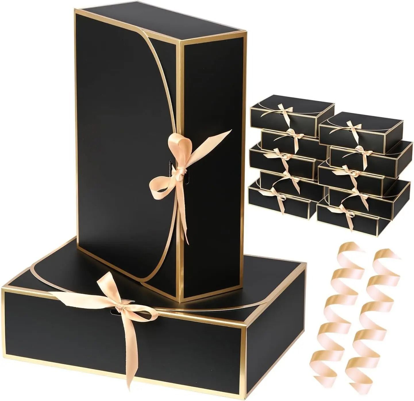 Elegant Butterfly Ribbon Gift Boxes – High-Performance Cosmetic & Jewelry Packaging with Gold/Silver Edging (10pcs)
