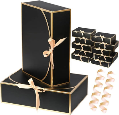 Elegant Butterfly Ribbon Gift Boxes – High-Performance Cosmetic & Jewelry Packaging with Gold/Silver Edging (10pcs)
