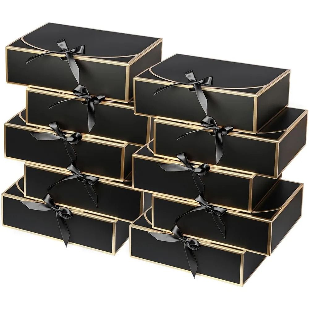 Elegant Butterfly Ribbon Gift Boxes – High-Performance Cosmetic & Jewelry Packaging with Gold/Silver Edging (10pcs)