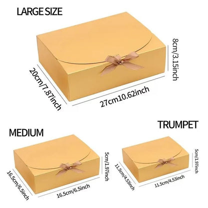 Elegant Butterfly Ribbon Gift Boxes – High-Performance Cosmetic & Jewelry Packaging with Gold/Silver Edging (10pcs)