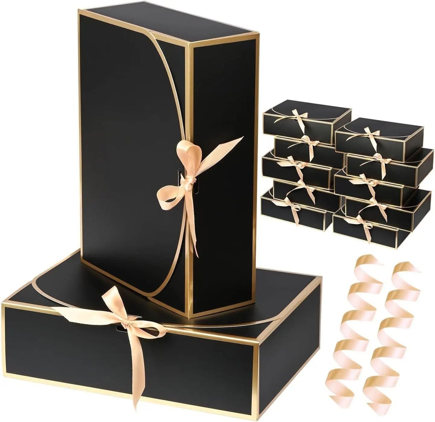 Elegant Butterfly Ribbon Gift Boxes – High-Performance Cosmetic & Jewelry Packaging with Gold/Silver Edging (10pcs)