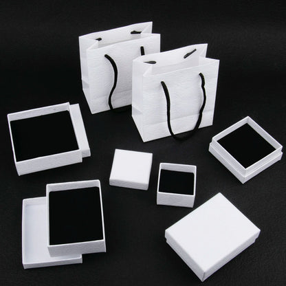 Square Jewelry Organizer Box – High-Performance White Kraft Paper Display & Gift Boxes for Engagement Rings & Accessorie