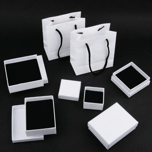 Square Jewelry Organizer Box – High-Performance White Kraft Paper Display & Gift Boxes for Engagement Rings & Accessorie