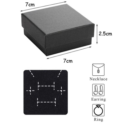 Black Kraft Jewelry Gift Boxes – High-Performance Cardboard Packaging for Rings & Necklaces (32Pcs)