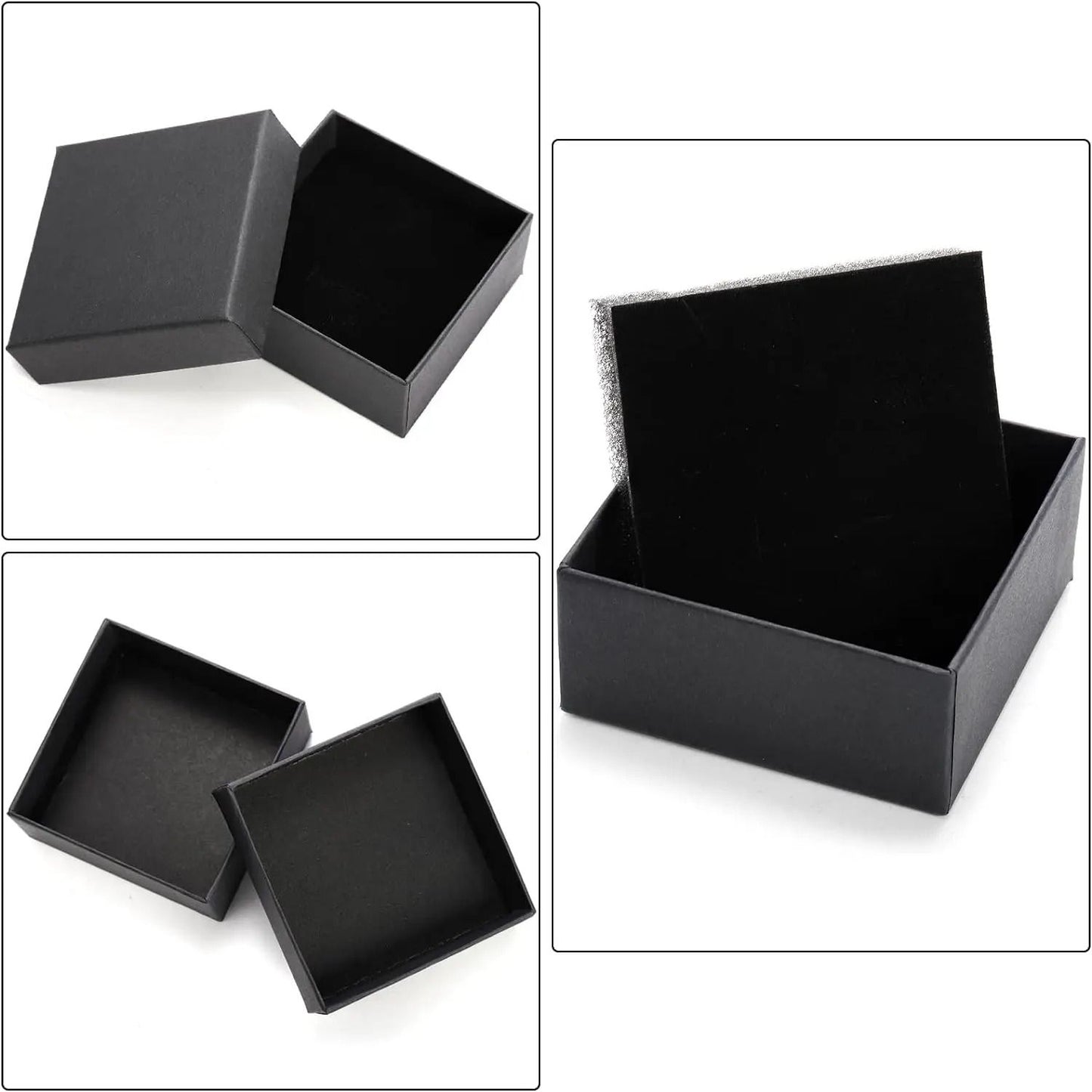 Black Kraft Jewelry Gift Boxes – High-Performance Cardboard Packaging for Rings & Necklaces (32Pcs)