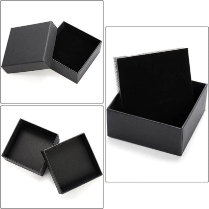 Black Kraft Jewelry Gift Boxes – High-Performance Cardboard Packaging for Rings & Necklaces (32Pcs)