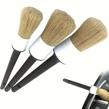 3 PCS Auto Detailing Brush Set – High-Performance Bristle Tools for Car Interior & Exterior Cleaning