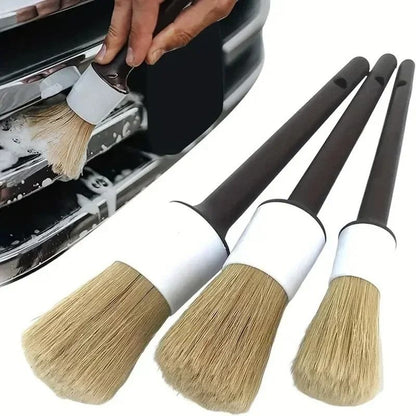 3 PCS Auto Detailing Brush Set – High-Performance Bristle Tools for Car Interior & Exterior Cleaning