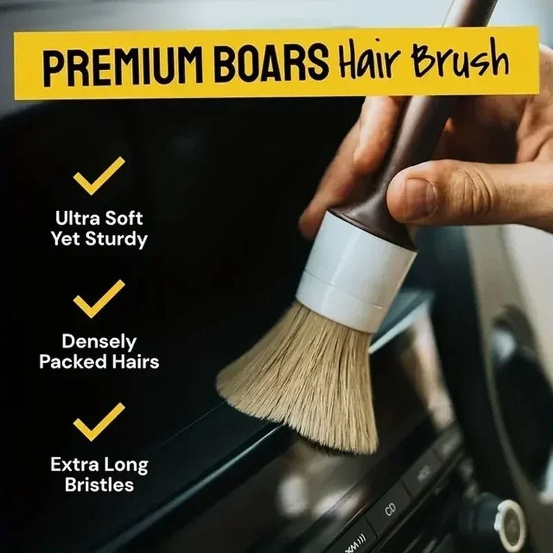3 PCS Auto Detailing Brush Set – High-Performance Bristle Tools for Car Interior & Exterior Cleaning