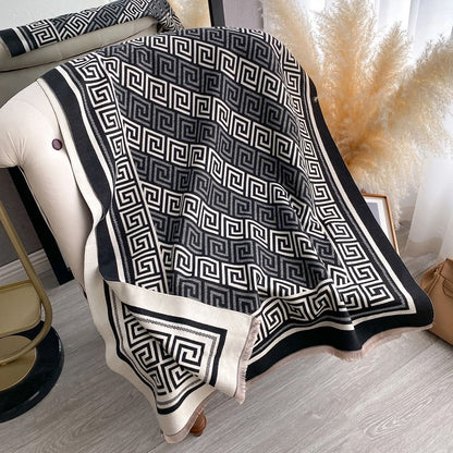 Luxury Womens Cashmere Scarf Plaid Winter Pashmina Shawl Wrap