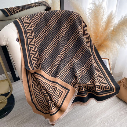 Luxury Womens Cashmere Scarf Plaid Winter Pashmina Shawl Wrap