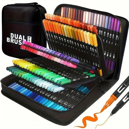 Vibrant Double Ended Watercolor Markers Art Set for Drawing and Crafts