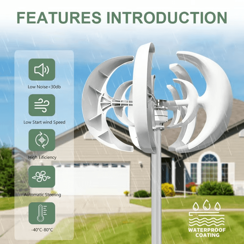 Vertical Wind Turbine Generator with MPPT Controller for Home and Farm Energy